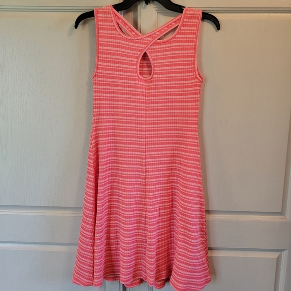 Jessica Simpson Pink Ribbed Striped Sleeveless Maternity Dress - Picture 2 of 6